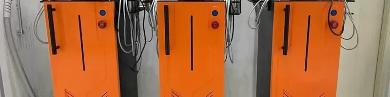 3 عدد دستگاه ترواسکالپ با بدنه ی نارنجی رنگ داخل عکس هست